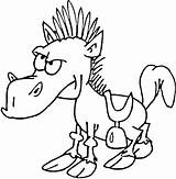 Horse Funny Coloring Pages Saddle Horses Drawing Cartoon Color Western Printable Print sketch template