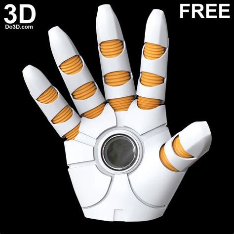 printable model high poly iron man hand glove compatible