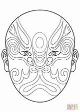 Opera Chinese Colorare Maschera Cinese Mascaras Africanas Anonymous Masque Bing Mascara sketch template