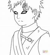 Coloring Naruto Gaara Pages Printable Drawing Popular sketch template