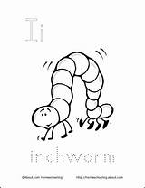 Inchworm Letter Coloring Pages Printable Worksheets Preschool Letters Activities Ii Crafts Itchy Book Alphabet Learning Phonics Sheets Worm Printables Template sketch template