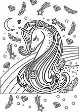 Unicorn Coloring Pages Adults Majestic Girls Sheet Print Kids Rainbow Easy Adorable sketch template