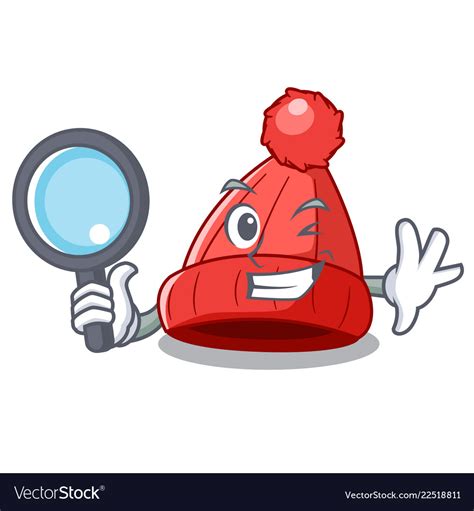 detective homemade funny and warm beanie cartoon vector image