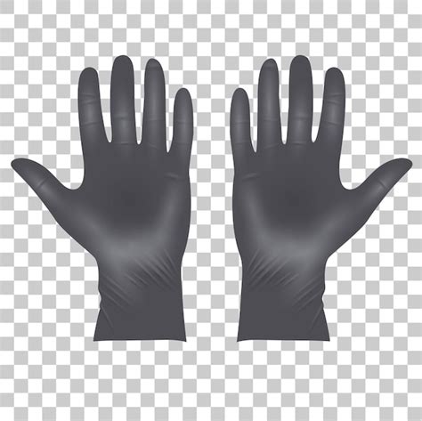 premium vector medical latex protective gloves realistic black gloves  transparent