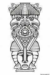 Mayan Totem Aztec sketch template