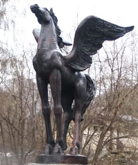 large life size bronze outdoor decoration winged horse statue