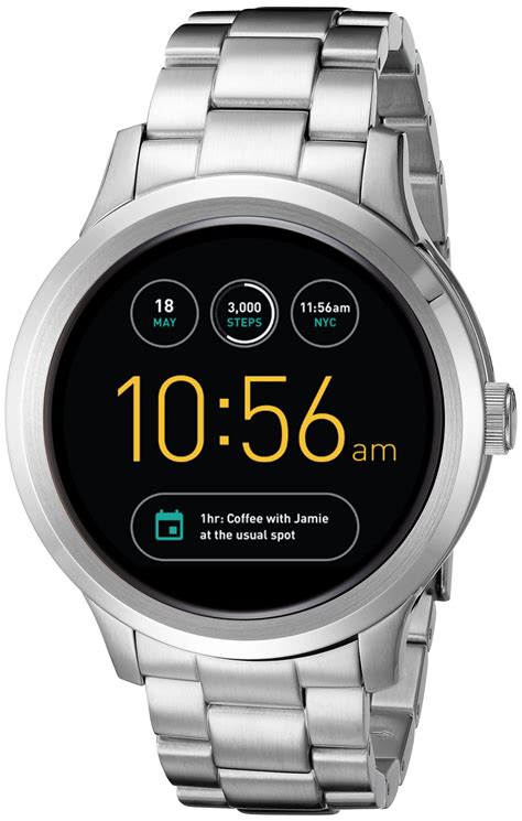 fossil  founder gen  touchscreen silver smartwatch buy   united arab emirates