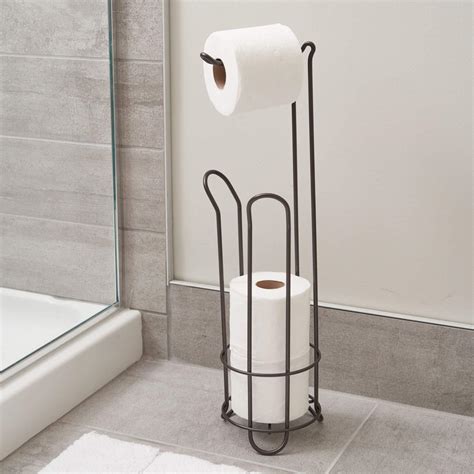 idesign classico metal  standing toilet paper tissue holder roll reserve ebay