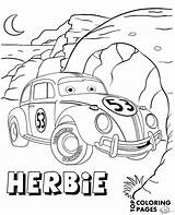 Herbie Coloring Printable Cars Print sketch template