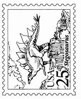 Coloring Stamp Pages Stamps Postage Nature Collecting Postal Sheets Usps Stegosaurus Dinosaurs Usage Authorized Service sketch template