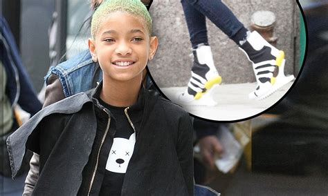 Green Haired Willow Smith Wears Wedged Trainers And Origami Style