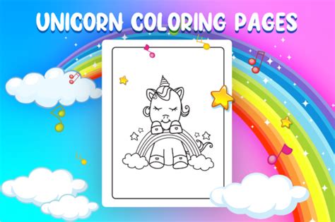 unicorn coloring pages svg kdp interior svg cut files