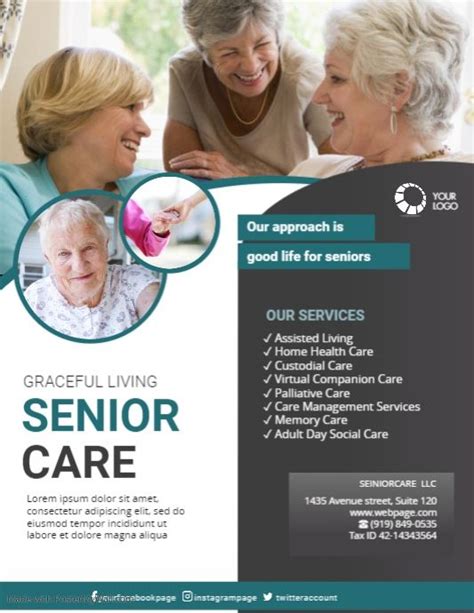 assisted living senior flyer template postermywall flyer design