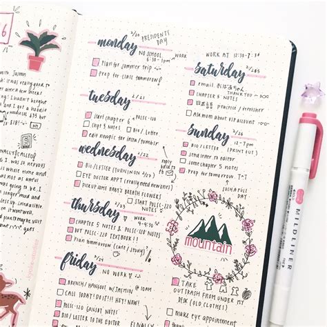 search  super pretty bullet journal weekly layouts