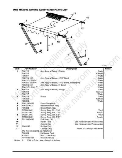 dometic  power awning parts diagram reviewmotorsco