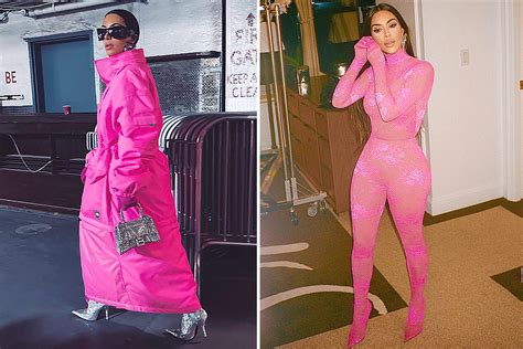 kim kardashian rocks massive bright pink trench coat one day after