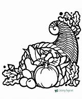 Thanksgiving Coloring Pages Cornucopia sketch template