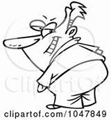 Cartoon Outline Secretive Guy Royalty Illustration Toonaday Clip Sneaky Rf Covering Mouth Man His Clipartof sketch template