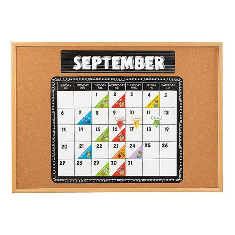 black white bulletin board calendar kit orientaltradingcom