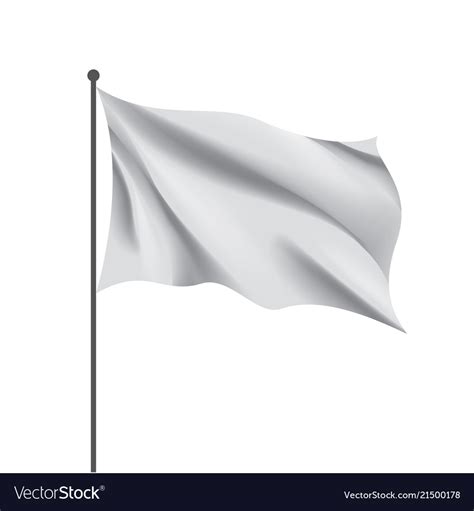 waving  white flag   white background vector image