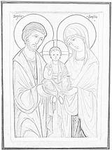 Icone Icona Sacra Famiglia Ortodosse Sagrada Ikony Ikonen Heilige Szkic Byzantinische Christus Kolorowanki Mozaiki Chrystus Zakonnica Jezus Sainte Tablicę Wybierz sketch template
