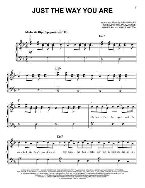 sheet   bruno mars easy piano