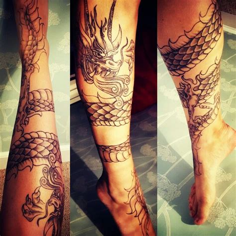 Dragon Tattoo Leg Dragon Tattoo Leg Leg Tattoos Dragon Tattoos For Men