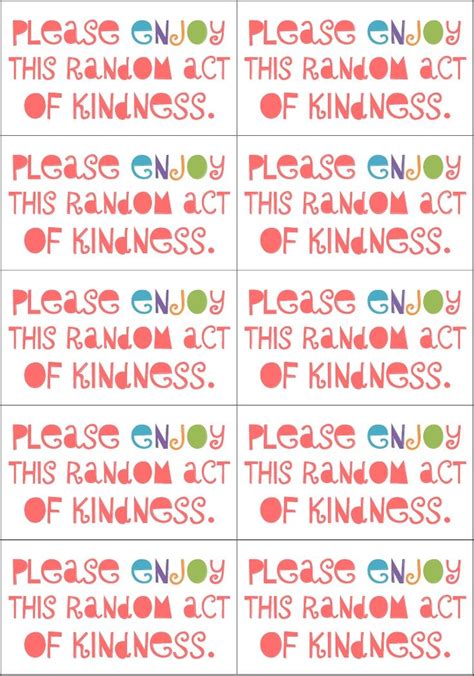 random act  kindness cards printables pinterest random acts