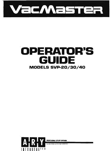 vacmaster svp  operators manual   manualslib