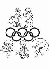 Olimpicos Olímpicos Aros Divertirte Símbolos Pintando Prepárate sketch template
