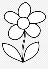 Flower Simple Bw Colouring Flowers Clipart Pages Malenki Pinclipart sketch template