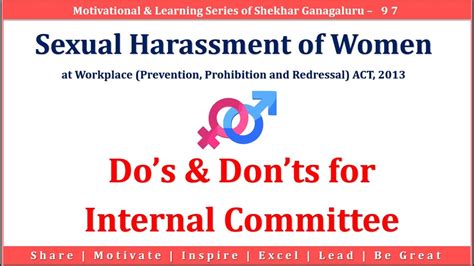 tips for icc posh act do s and don ts for ic prevention of sexual