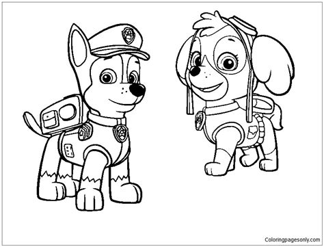 chase paw patrol coloring page  printable coloring pages