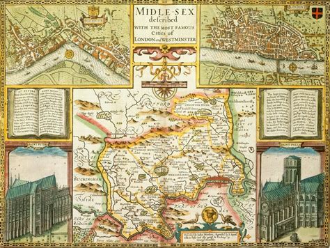 Map Of London And Middlesex By John Speed British Library Prints