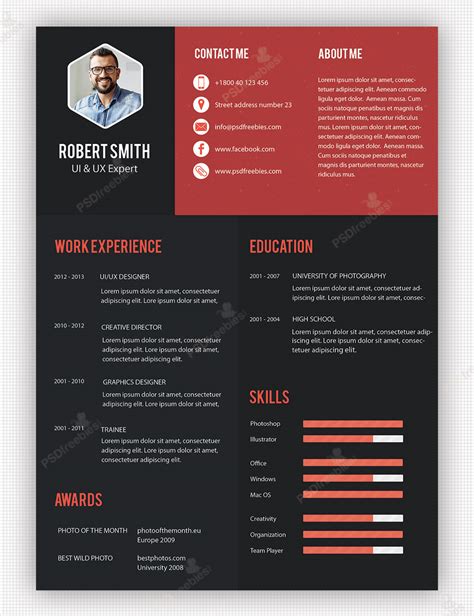 creative professional resume template  psd psdfreebiescom