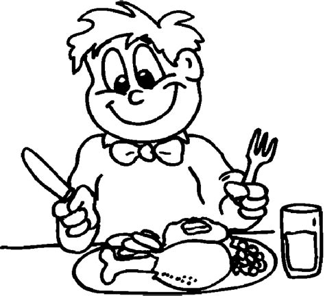 girl eating coloring page coloring pages