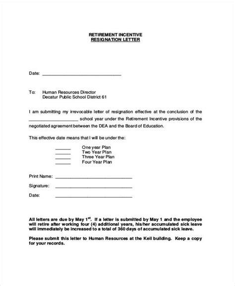 sample retirement resignation letters  sample