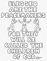 Beatitudes Blessed Peacemakers Beattitudes Beatitude Coloringpagesbymradron Adron Peacemaking Sermon Birijus sketch template