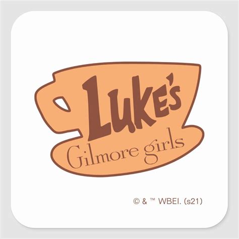 gilmore girls lukes diner logo square sticker size small