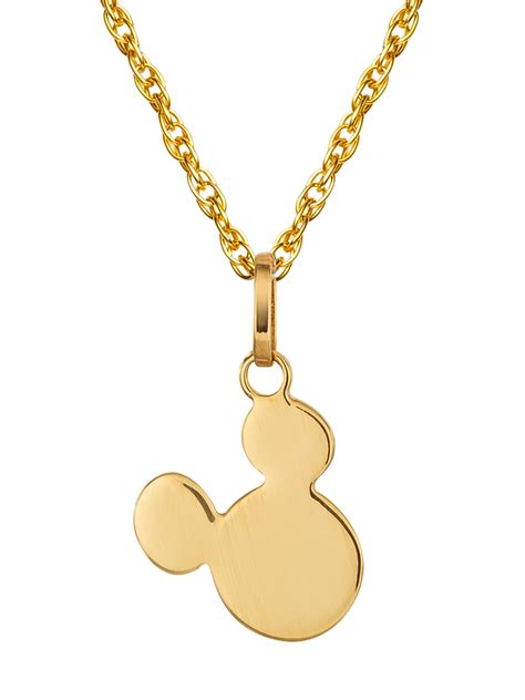 disney  yellow gold mickey mouse pendant necklace  chain
