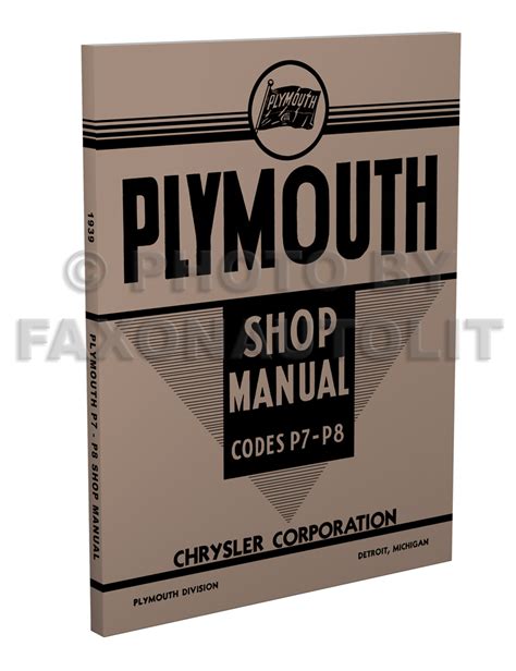 plymouth repair shop manual original