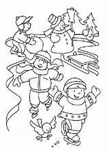 Coloring Pages Winter Skating Ice Fun Printable Christmas January Kids Colorear Para Sheets Ninos Hiver Hielo Niños 1st Navidad Kindergarten sketch template