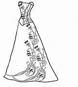 Coloring Pages Dress Dresses Wedding Barbie Beautiful Fashion Fancy Pretty Printable Prom Patterns Color Coloriage Drawing Sheets Book Girl Clipart sketch template
