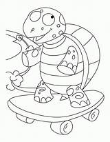 Skateboard Coloring Pages Tortoise Color Balanced Popular Books sketch template