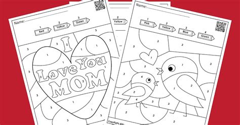 mother daycolor  number  sheets