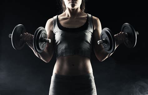 Sports Girl With Dumbbells In The Hands Of Wallpapers And Images