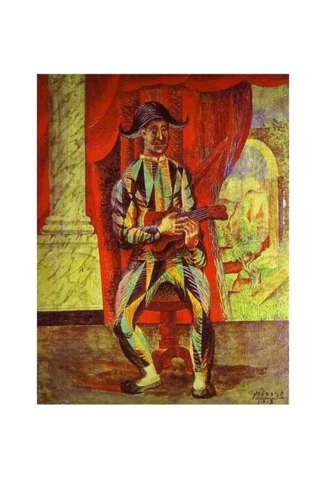 Harlequin With A Guitar By Pablo Picasso Oil Painting Art