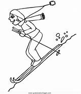 Sci Skiing Colorare Disegno Skifahren Skier Downhill Ausmalbilder Ausmalbild Ausmalen Malvorlage Malvorlagen Snowboard Scarponi sketch template