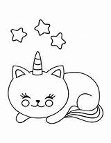 Caticorn Kitty Coloringpagesonly Coloringhome sketch template