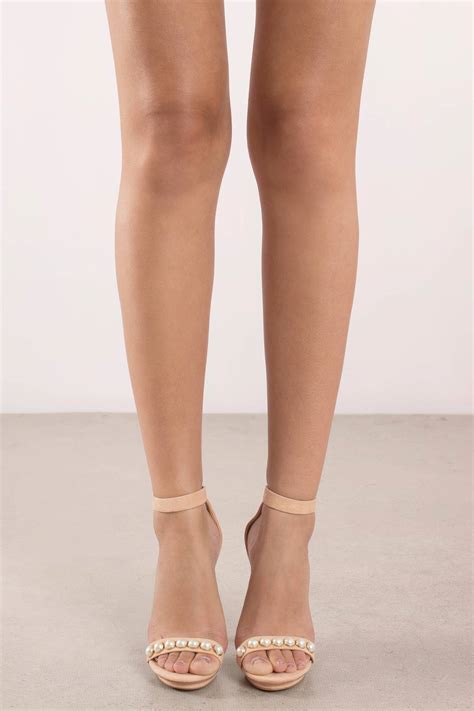 amy pearl ankle strap heels in nude 19 tobi us